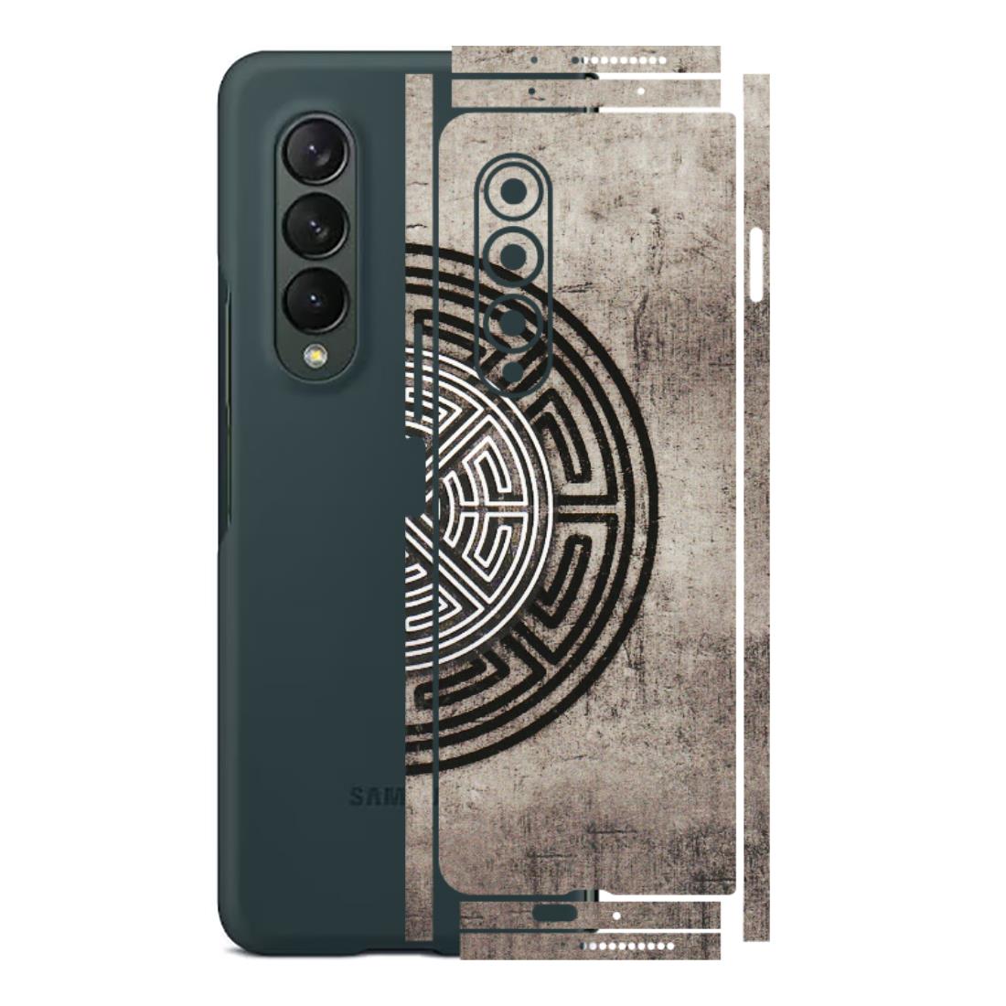 Samsung M/F/Note/Flip and C Phone Skins (All Models) - Mysterious Circular Design - 3D Embossed Finish (L-63) Samsung Galaxy Z Fold 3