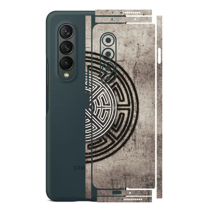 Samsung M/F/Note/Flip and C Phone Skins (All Models) - Mysterious Circular Design - 3D Embossed Finish (L-63) Samsung Galaxy Z Fold 3
