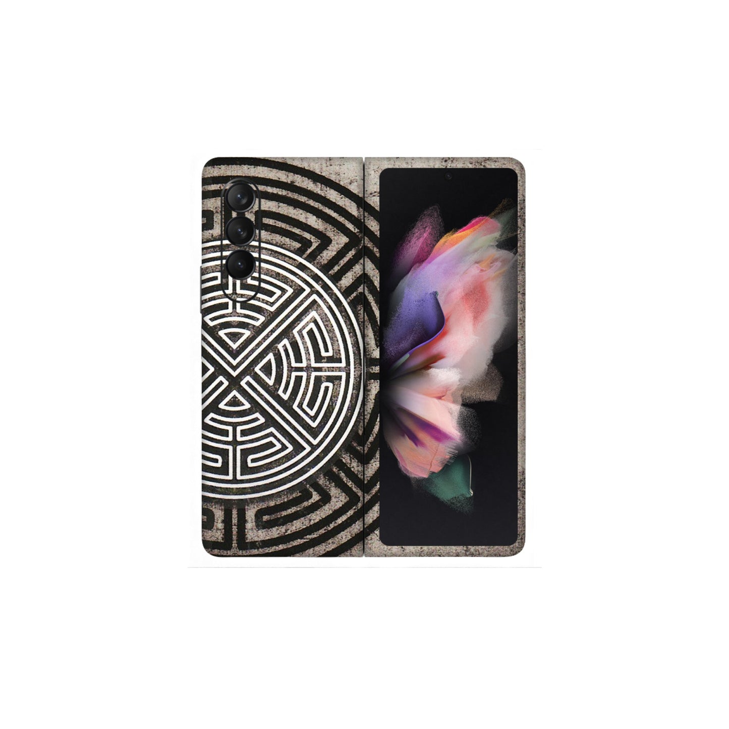 Samsung M/F/Note/Flip and C Phone Skins (All Models) - Mysterious Circular Design - 3D Embossed Finish (L-63) Samsung Galaxy Z Fold 3