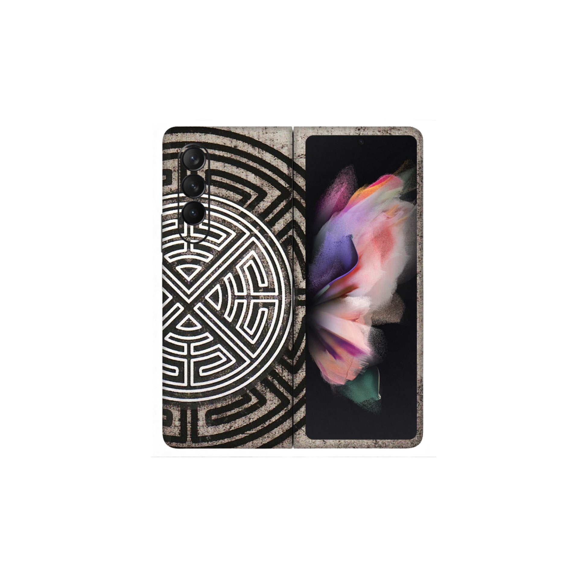 Samsung M/F/Note/Flip and C Phone Skins (All Models) - Mysterious Circular Design - 3D Embossed Finish (L-63) Samsung Galaxy Z Fold 3