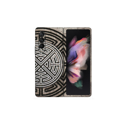 Samsung M/F/Note/Flip and C Phone Skins (All Models) - Mysterious Circular Design - 3D Embossed Finish (L-63) Samsung Galaxy Z Fold 3