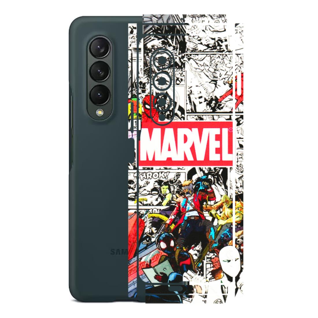 Samsung M/F/Note/Flip and C Phone Skins (All Models) - Marvel Colorful Comic - 3D Embossed Finish (L-64) Samsung Galaxy Z Fold 3