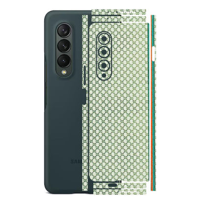 Samsung M/F/Note/Flip and C Phone Skins (All Models) - Gucci Fabric Pattern - 3D Embossed Finish (L-73) Samsung Galaxy Z Fold 3