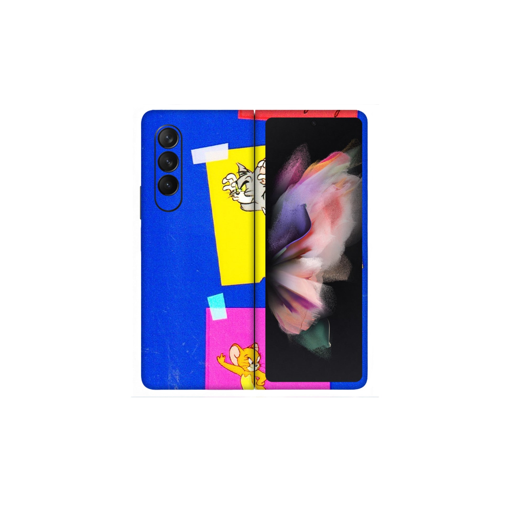Samsung M/F/Note/Flip and C Phone Skins (All Models) - Tom N Jerry Sticky Notes - 3D Embossed Finish (L-88) Samsung Galaxy Z Fold 3
