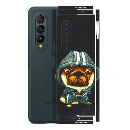 Samsung M/F/Note/Flip and C Phone Skins (All Models) - Puppy N Hoodie - 3D Embossed Finish (L-90) Samsung Galaxy Z Fold 3