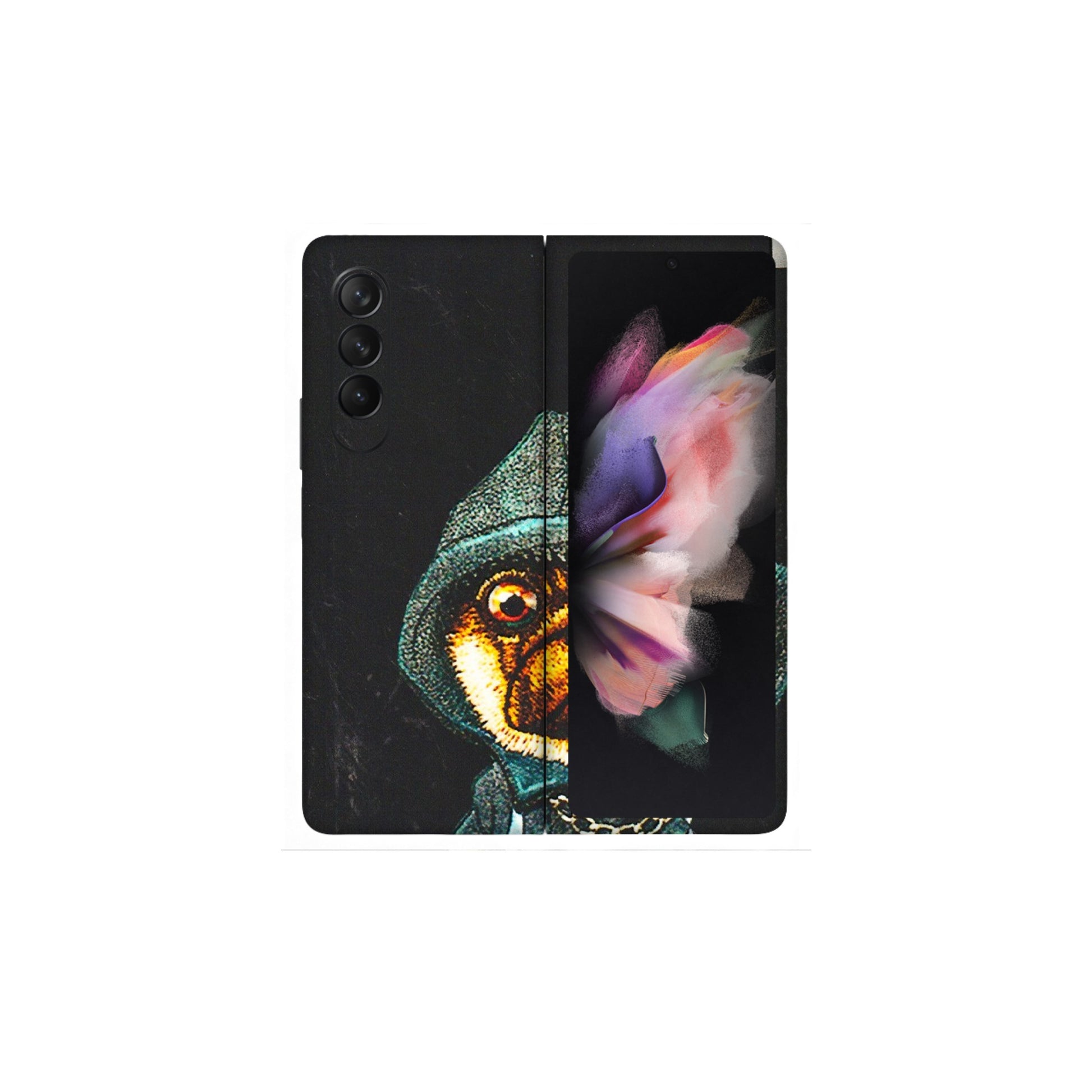 Samsung M/F/Note/Flip and C Phone Skins (All Models) - Puppy N Hoodie - 3D Embossed Finish (L-90) Samsung Galaxy Z Fold 3