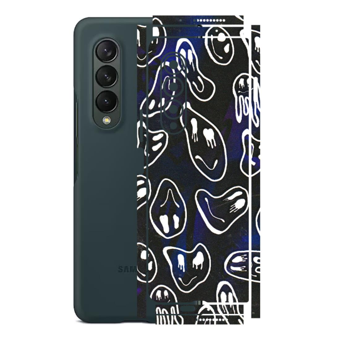 Samsung M/F/Note/Flip and C Phone Skins (All Models) - Distorted Smileys - 3D Embossed Finish (L-92) Samsung Galaxy Z Fold 3