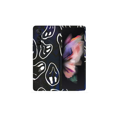 Samsung M/F/Note/Flip and C Phone Skins (All Models) - Distorted Smileys - 3D Embossed Finish (L-92) Samsung Galaxy Z Fold 3