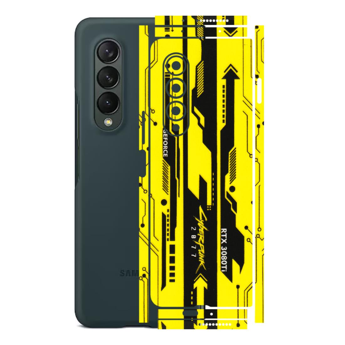 Samsung M/F/Note/Flip and C Phone Skins (All Models) - Yellow Cyberpunk - 3D Embossed Finish (L-93) Samsung Galaxy Z Fold 3