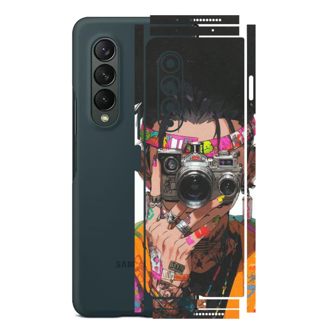 Samsung M/F/Note/Flip and C Phone Skins (All Models) - Camera Lover Girl - Matte Finish (M-09) Samsung Galaxy Z Fold 3
