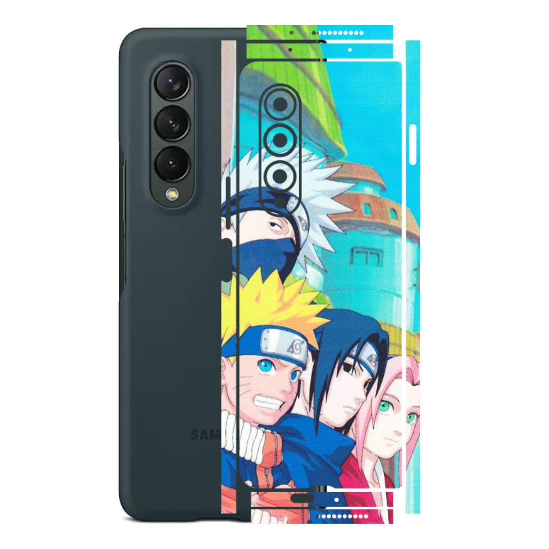 Samsung M/F/Note/Flip and C Phone Skins (All Models) - Team Minato And Kakashi - Matte Finish (M-101) Samsung Galaxy Z Fold 3