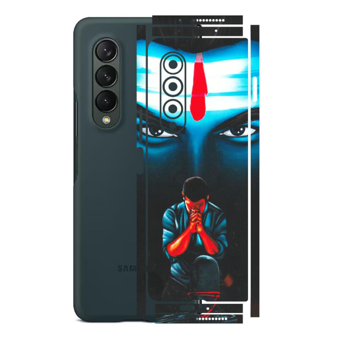 Samsung M/F/Note/Flip and C Phone Skins (All Models) - Mahakal Bhakt - Matte Finish (M-112) Samsung Galaxy Z Fold 3