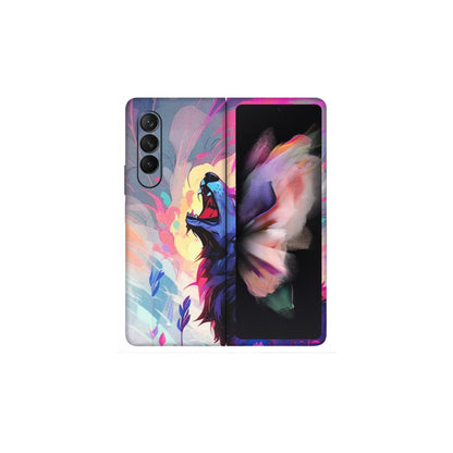 Samsung M/F/Note/Flip and C Phone Skins (All Models) - New Wild Wolf Abstract - Matte Finish (M-125) Samsung Galaxy Z Fold 3