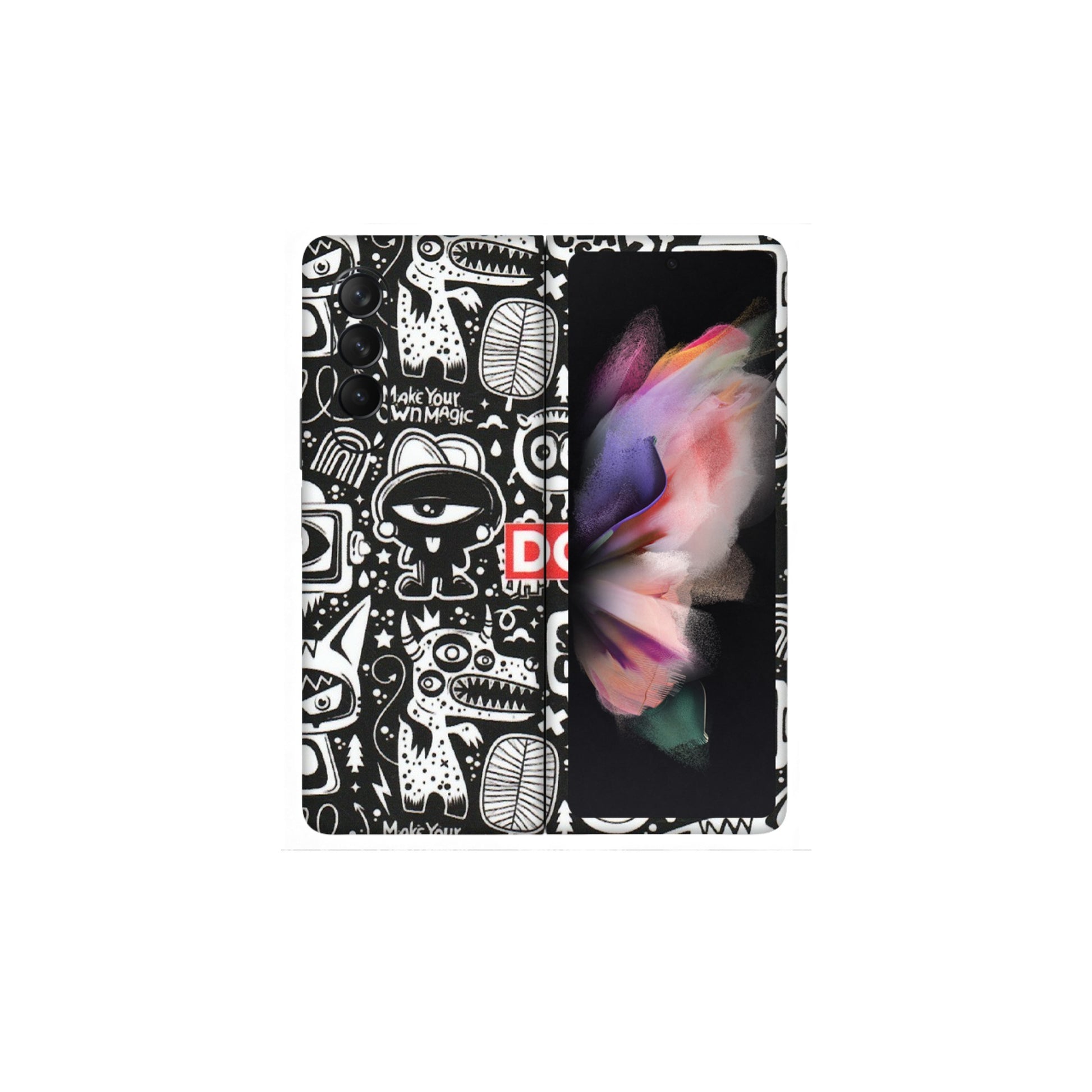 Samsung M/F/Note/Flip and C Phone Skins (All Models) - Dope Stay Classy Black Doodles - Matte Finish (M-126) Samsung Galaxy Z Fold 3