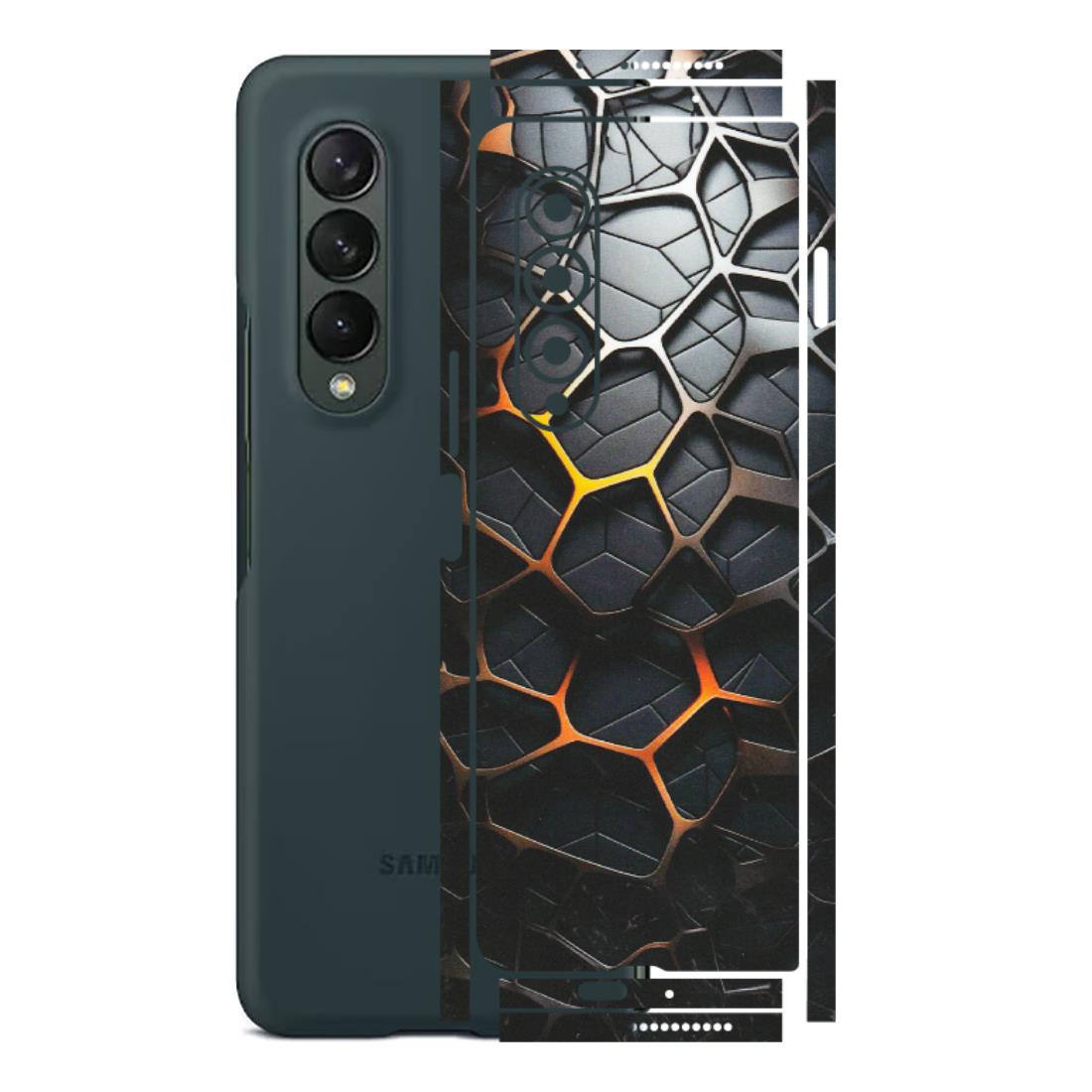 Samsung M/F/Note/Flip and C Phone Skins (All Models) - New Abstract Graphite Tiles - Matte Finish (M-130) Samsung Galaxy Z Fold 3