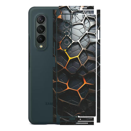 Samsung M/F/Note/Flip and C Phone Skins (All Models) - New Abstract Graphite Tiles - Matte Finish (M-130) Samsung Galaxy Z Fold 3