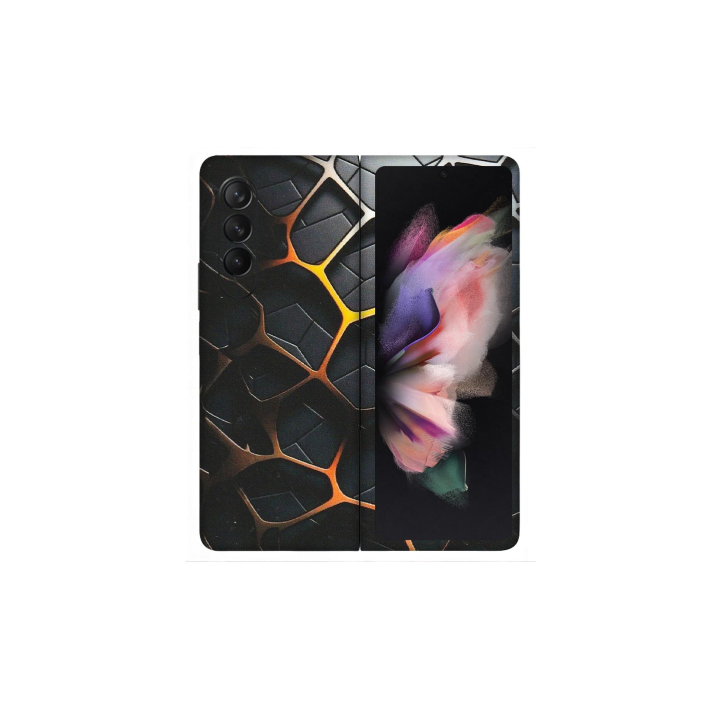 Samsung M/F/Note/Flip and C Phone Skins (All Models) - New Abstract Graphite Tiles - Matte Finish (M-130) Samsung Galaxy Z Fold 3