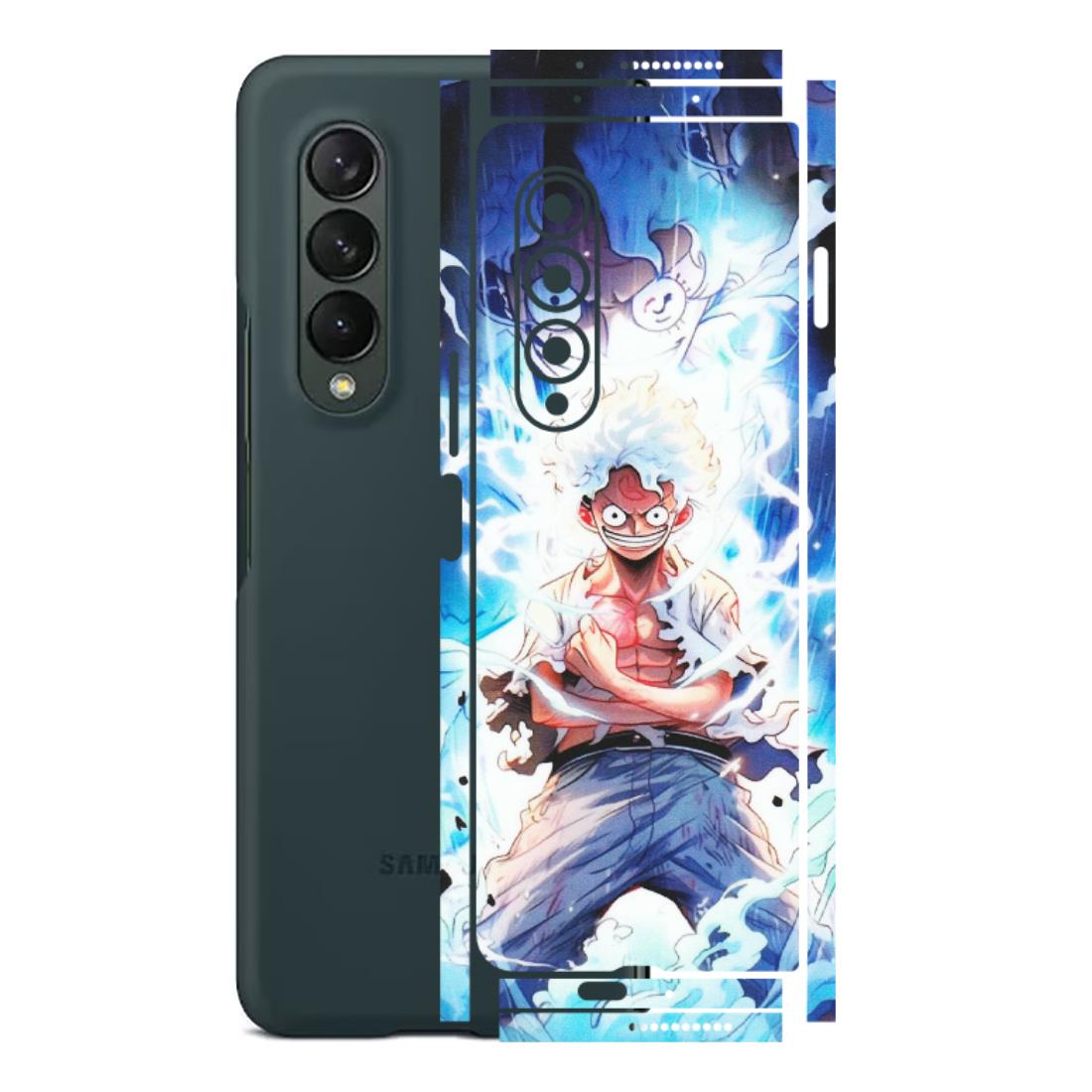 Samsung M/F/Note/Flip and C Phone Skins (All Models) - Blue Thunder Luffy Anime - Matte Finish (M-132) Samsung Galaxy Z Fold 3