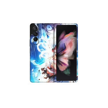 Samsung M/F/Note/Flip and C Phone Skins (All Models) - Blue Thunder Luffy Anime - Matte Finish (M-132) Samsung Galaxy Z Fold 3