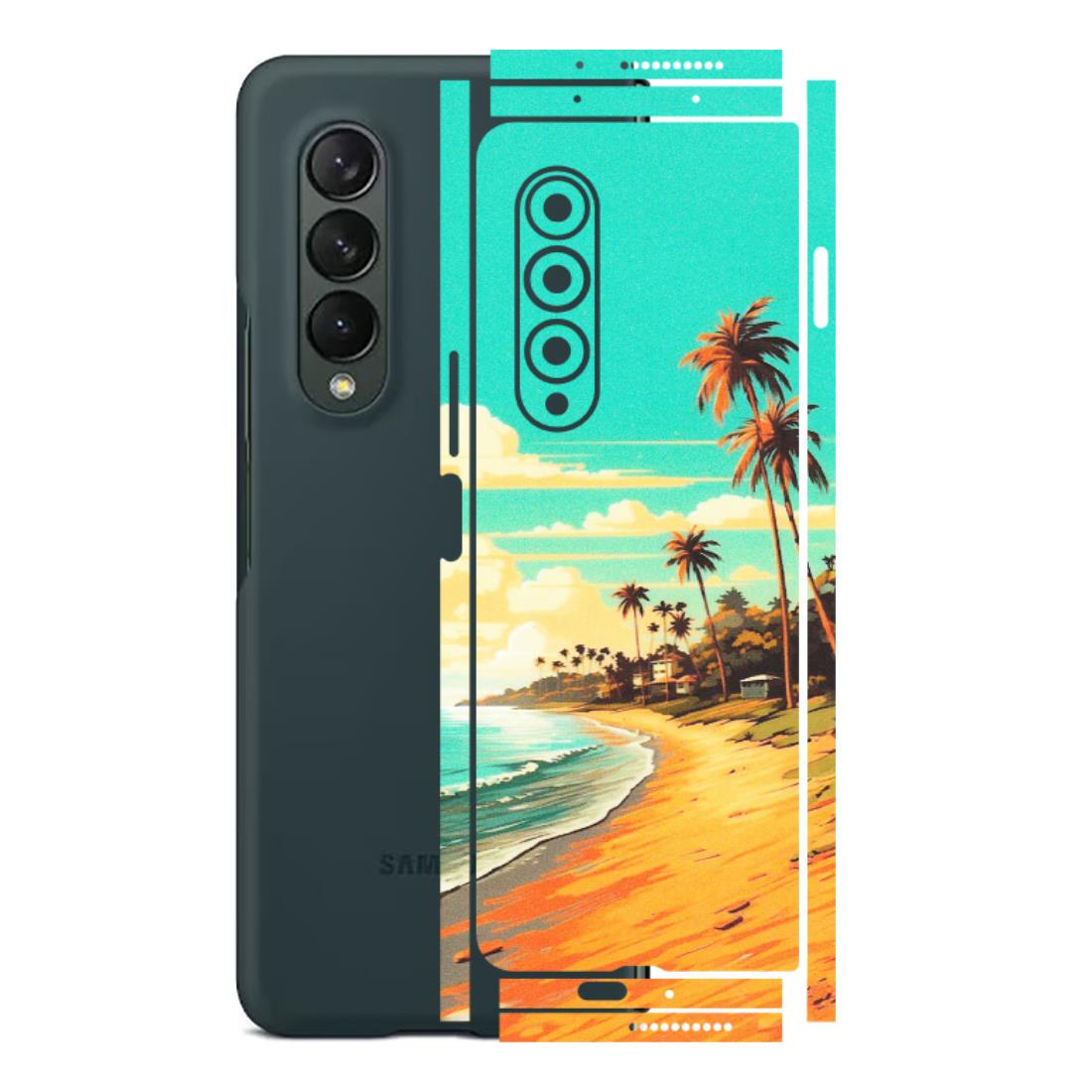 Samsung M/F/Note/Flip and C Phone Skins (All Models) - Miami Beach - Matte Finish (M-136) Samsung Galaxy Z Fold 3