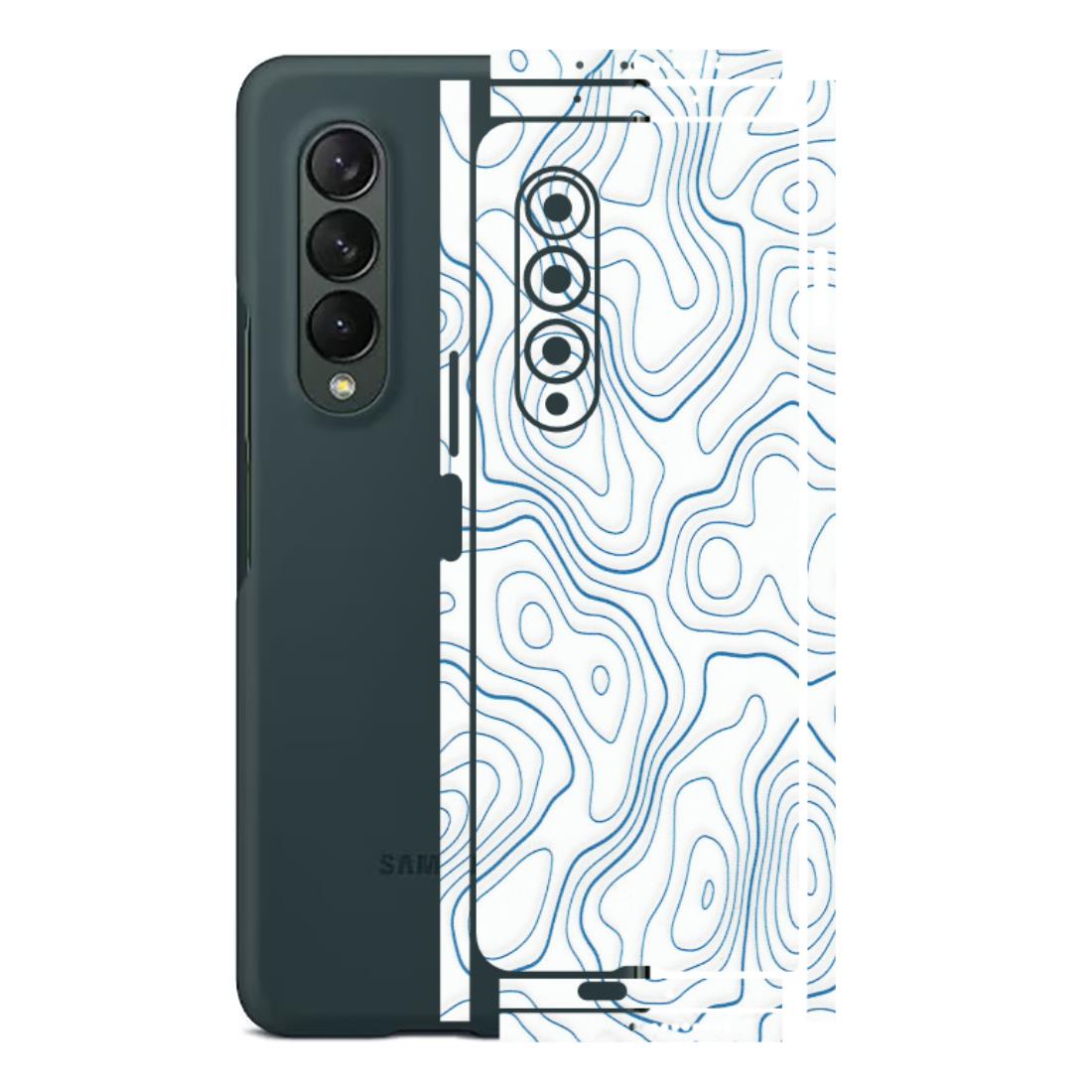 Samsung M/F/Note/Flip and C Phone Skins (All Models) - Blue And White Swirls - Matte Finish (M-139) Samsung Galaxy Z Fold 3