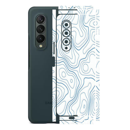 Samsung M/F/Note/Flip and C Phone Skins (All Models) - Blue And White Swirls - Matte Finish (M-139) Samsung Galaxy Z Fold 3