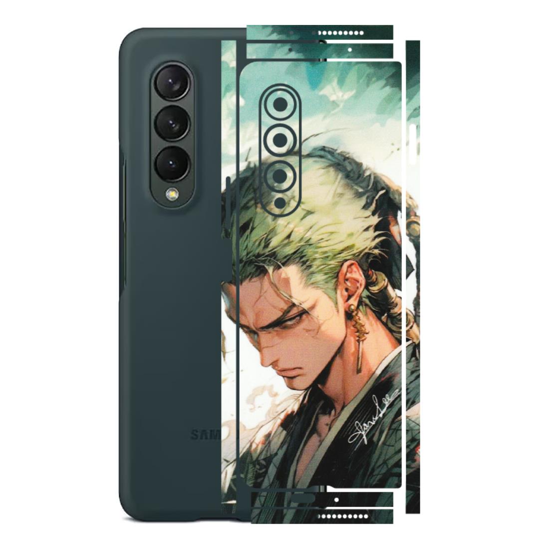 Samsung M/F/Note/Flip and C Phone Skins (All Models) - New Roronoa Zoro One Picece Anime - Matte Finish (M-140) Samsung Galaxy Z Fold 3