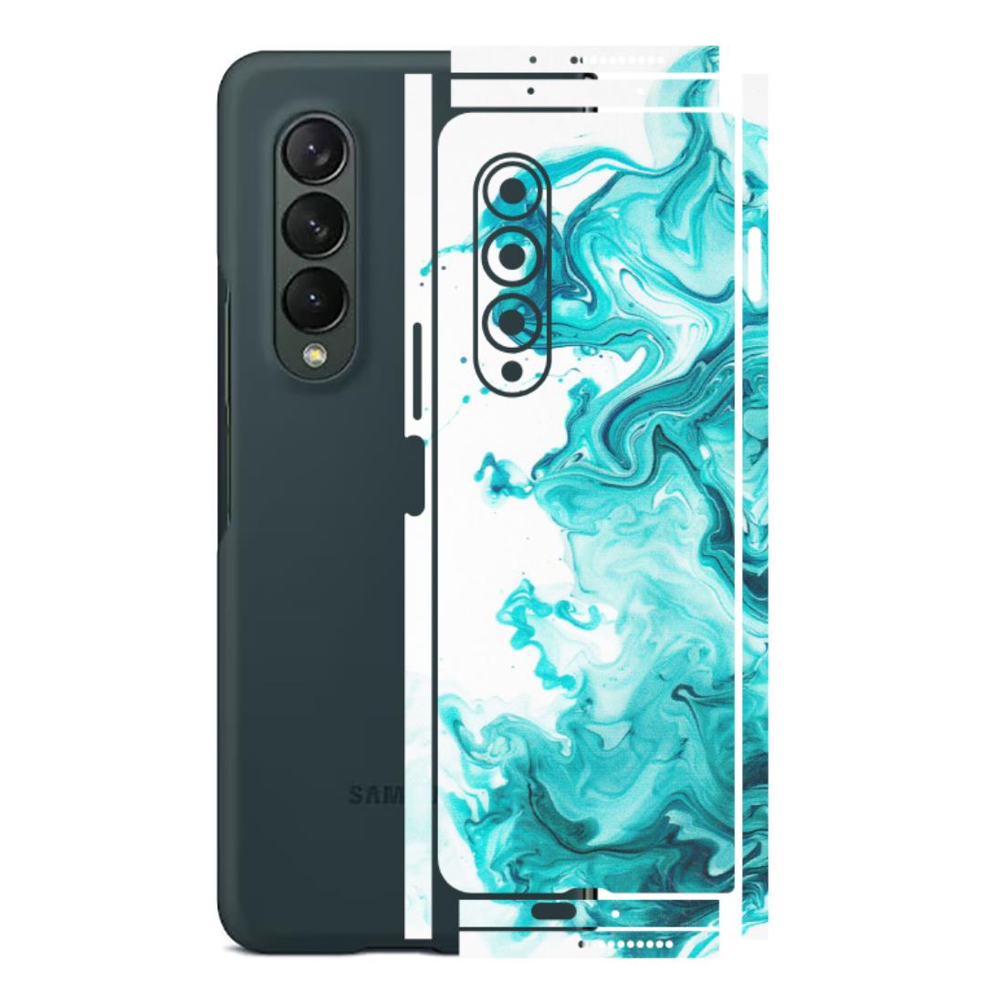 Samsung M/F/Note/Flip and C Phone Skins (All Models) - Sky Blue Abstract Colour - Matte Finish (M-146) Samsung Galaxy Z Fold 3