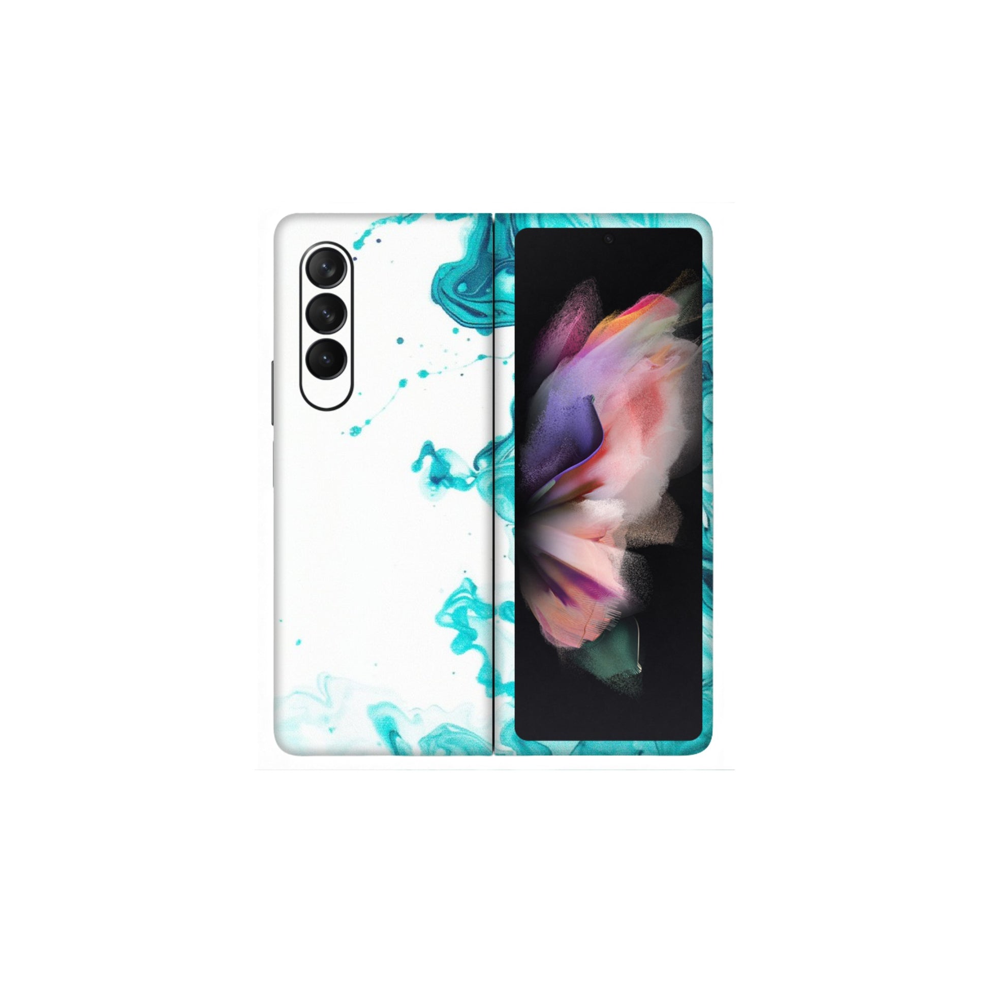 Samsung M/F/Note/Flip and C Phone Skins (All Models) - Sky Blue Abstract Colour - Matte Finish (M-146) Samsung Galaxy Z Fold 3