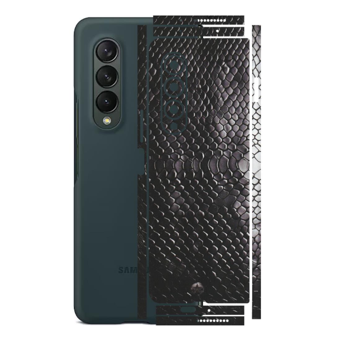 Samsung M/F/Note/Flip and C Phone Skins (All Models) - Black Snack Leather - Matte Finish (M-147) Samsung Galaxy Z Fold 3