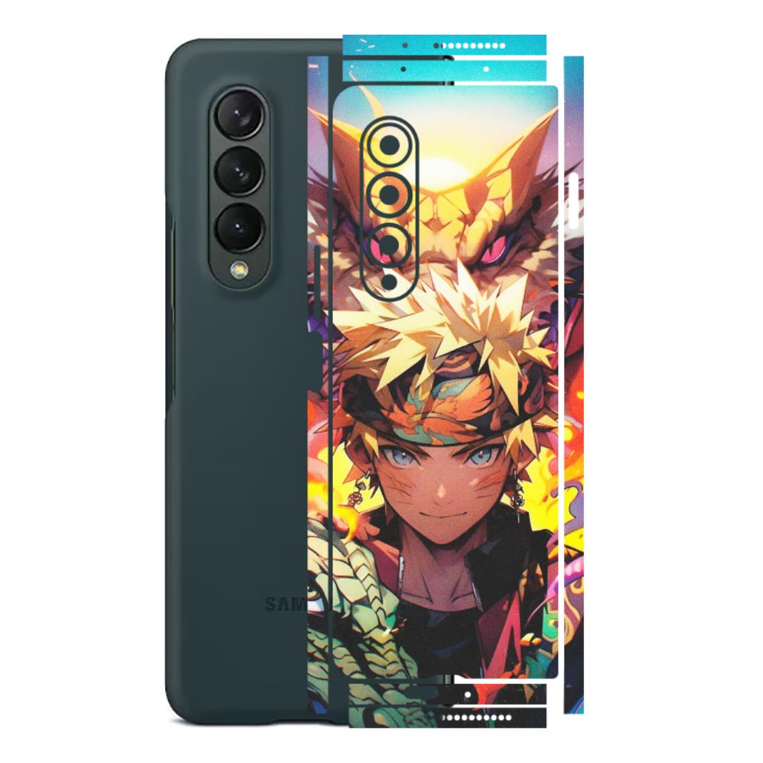 Samsung M/F/Note/Flip and C Phone Skins (All Models) - Angry Naruto Anime - Matte Finish (M-148) Samsung Galaxy Z Fold 3