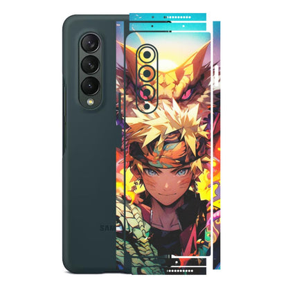 Samsung M/F/Note/Flip and C Phone Skins (All Models) - Angry Naruto Anime - Matte Finish (M-148) Samsung Galaxy Z Fold 3