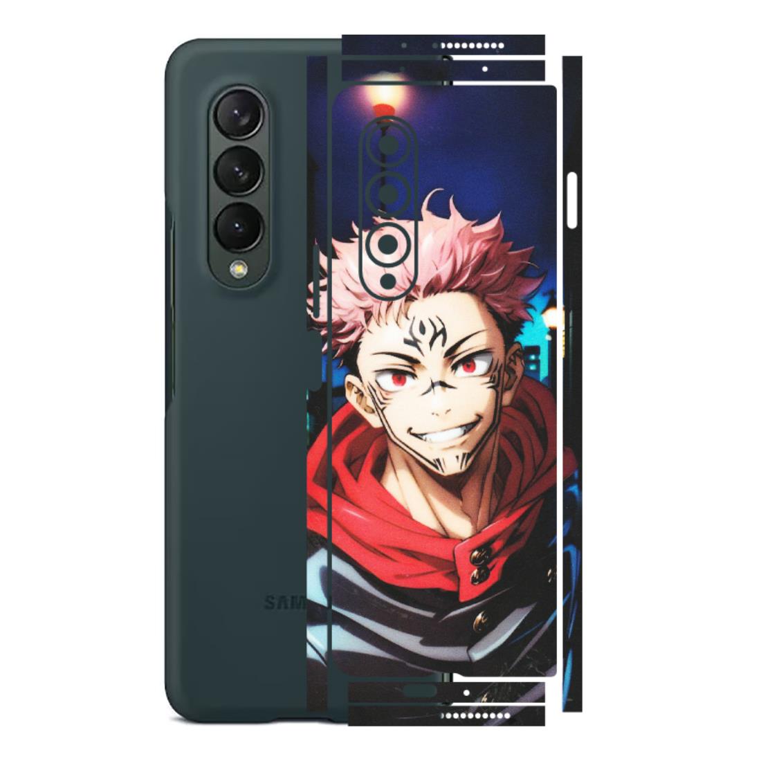 Samsung M/F/Note/Flip and C Phone Skins (All Models) - Yuji Itadori Funny Face Anime - Matte Finish (M-152) Samsung Galaxy Z Fold 3