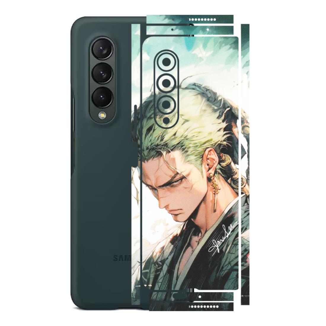 Samsung M/F/Note/Flip and C Phone Skins (All Models) - Pirate Hunter One Piece Anime - Matte Finish (M-157) Samsung Galaxy Z Fold 3