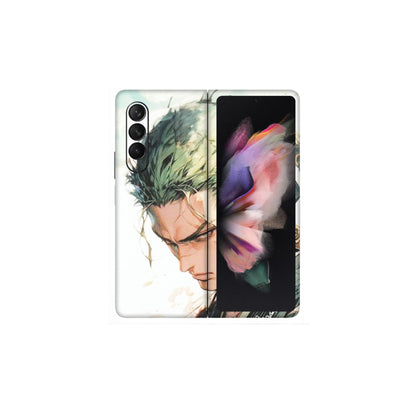 Samsung M/F/Note/Flip and C Phone Skins (All Models) - Pirate Hunter One Piece Anime - Matte Finish (M-157) Samsung Galaxy Z Fold 3