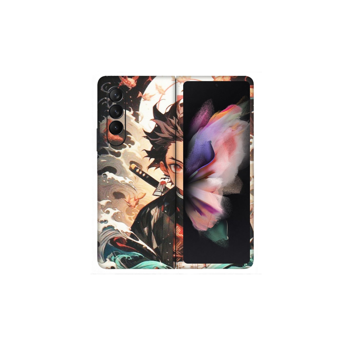Samsung M/F/Note/Flip and C Phone Skins (All Models) - Tanjiro Demon Slayer Anime - Matte Finish (M-158) Samsung Galaxy Z Fold 3