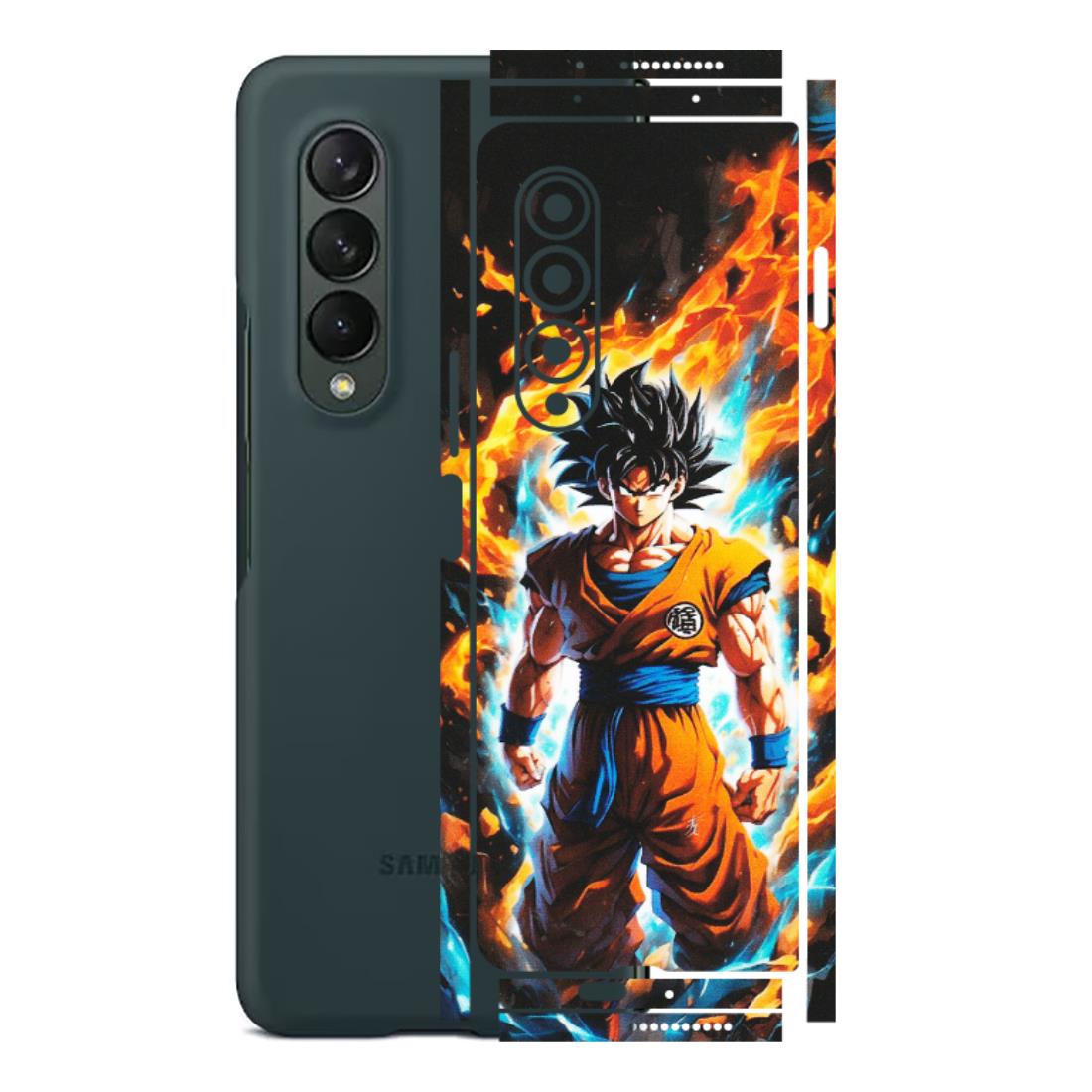 Samsung M/F/Note/Flip and C Phone Skins (All Models) - Goku Transformation Anime - Matte Finish (M-159) Samsung Galaxy Z Fold 3