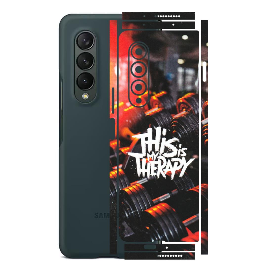 Samsung M/F/Note/Flip and C Phone Skins (All Models) - GYM Lover Therapy - Matte Finish (M-160) Samsung Galaxy Z Fold 3