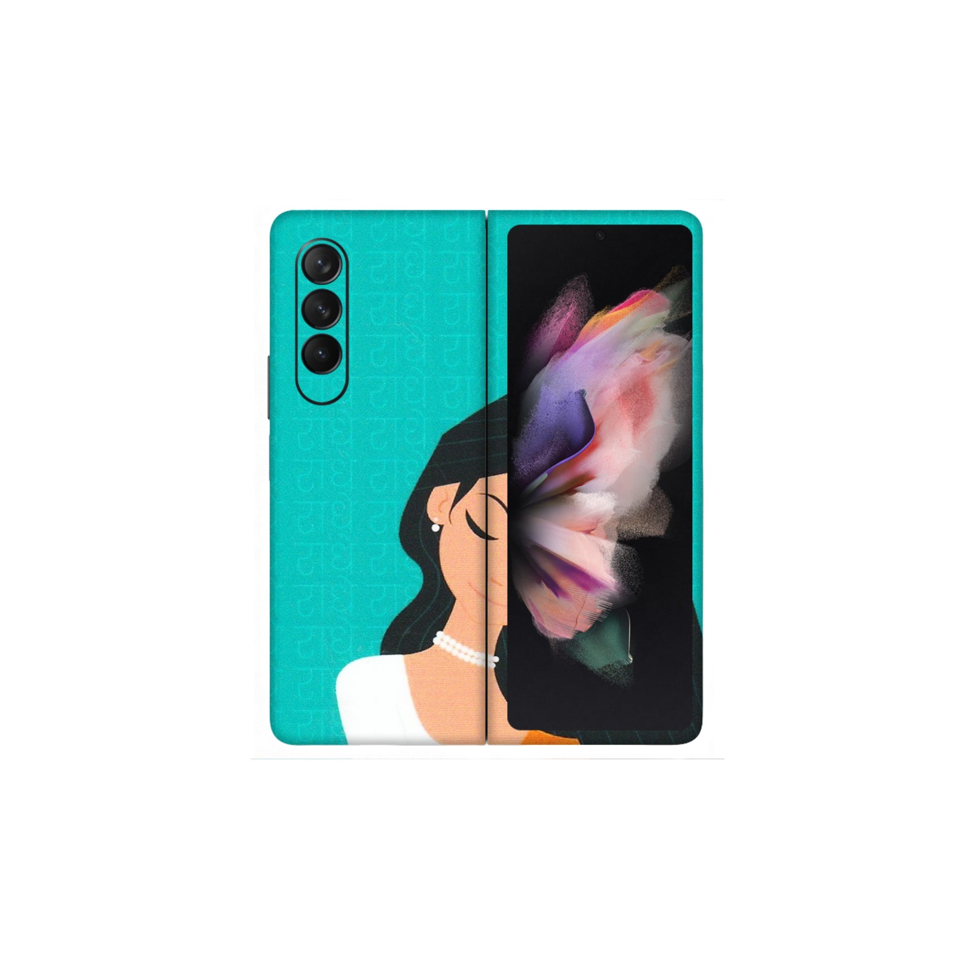 Samsung M/F/Note/Flip and C Phone Skins (All Models) - Radhe Radhe With Hindu Symbol - Matte Finish (M-164) Samsung Galaxy Z Fold 3