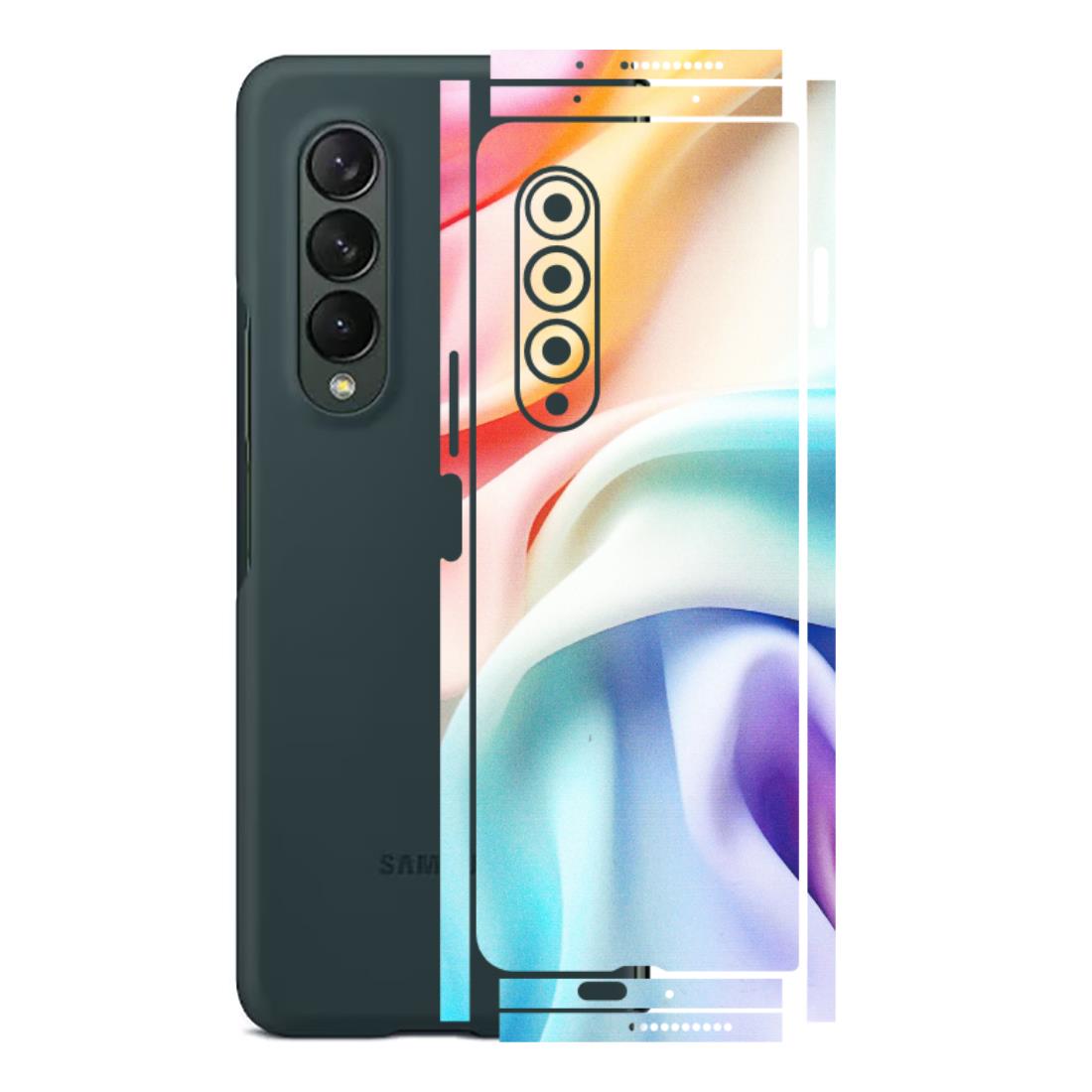 Samsung M/F/Note/Flip and C Phone Skins (All Models) - Colourful Silk Cloth - Matte Finish (M-165) Samsung Galaxy Z Fold 3