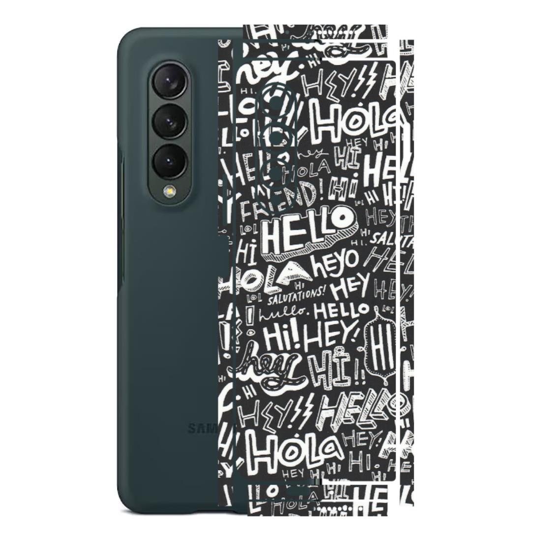 Samsung M/F/Note/Flip and C Phone Skins (All Models) - Hi Hello Doodles - Matte Finish (M-25) Samsung Galaxy Z Fold 3