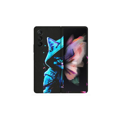 Samsung M/F/Note/Flip and C Phone Skins (All Models) - Cyberpunk Cat - Matte Finish (M-45) Samsung Galaxy Z Fold 3
