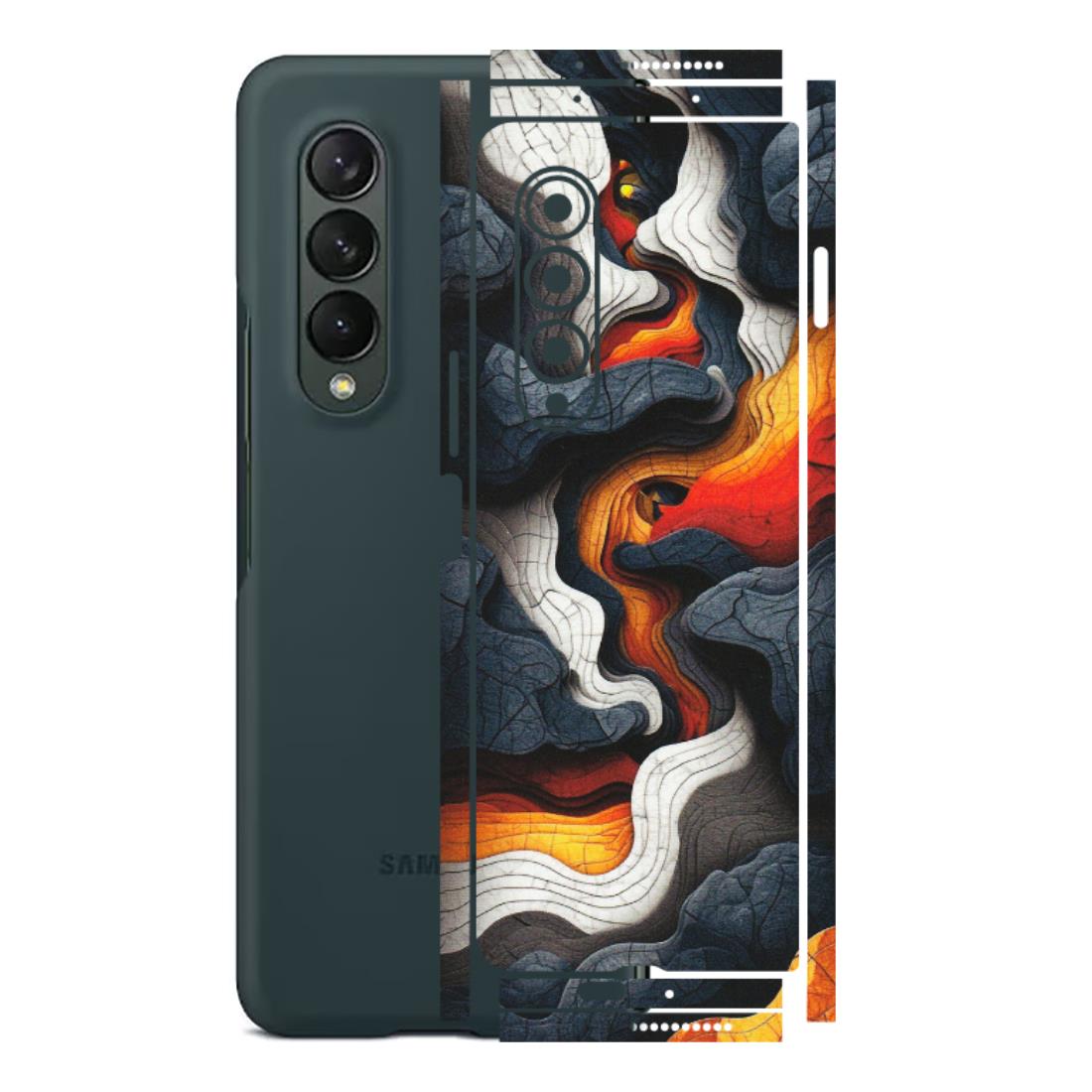Samsung M/F/Note/Flip and C Phone Skins (All Models) - Abstract Volcanic Layers - Matte Finish (M-52) Samsung Galaxy Z Fold 3