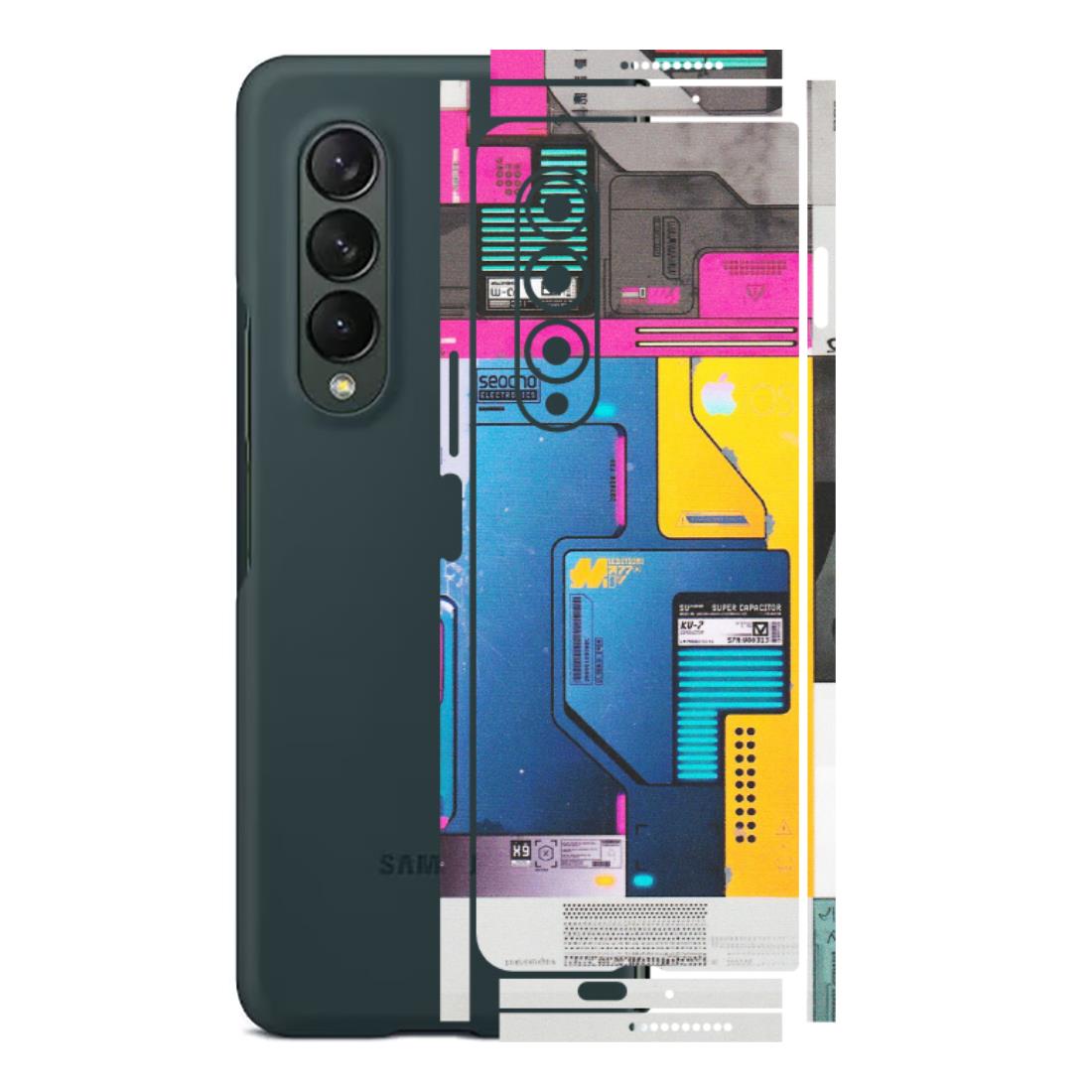 Samsung M/F/Note/Flip and C Phone Skins (All Models) - Colourfull Motherboard Internals - Matte Finish (M-55) Samsung Galaxy Z Fold 3