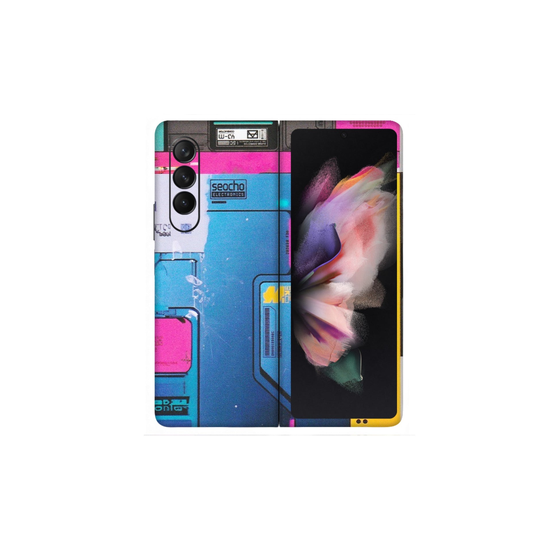 Samsung M/F/Note/Flip and C Phone Skins (All Models) - Colourfull Motherboard Internals - Matte Finish (M-55) Samsung Galaxy Z Fold 3