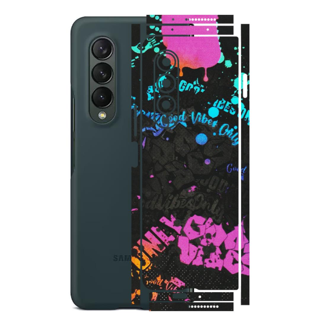 Samsung M/F/Note/Flip and C Phone Skins (All Models) - Majestic Black Vibes - Matte Finish (M-62) Samsung Galaxy Z Fold 3