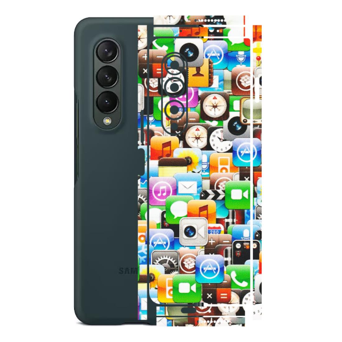 Samsung M/F/Note/Flip and C Phone Skins (All Models) - All Apple Icons - Matte Finish (M-93) Samsung Galaxy Z Fold 3