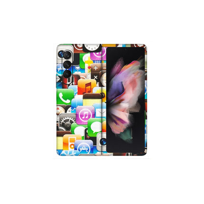 Samsung M/F/Note/Flip and C Phone Skins (All Models) - All Apple Icons - Matte Finish (M-93) Samsung Galaxy Z Fold 3