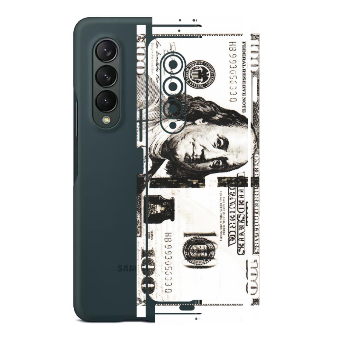 Samsung M/F/Note/Flip and C Phone Skins (All Models) - 100 Dollar Currency - Transparent Finish (T-01) Samsung Galaxy Z Fold 3