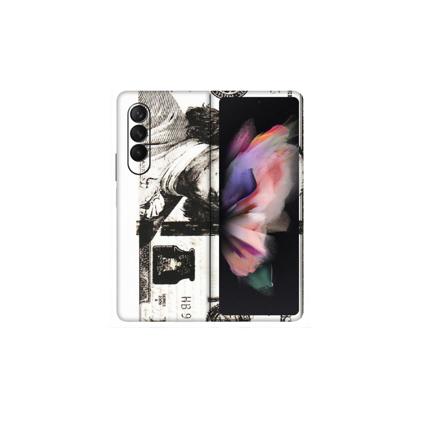 Samsung M/F/Note/Flip and C Phone Skins (All Models) - 100 Dollar Currency - Transparent Finish (T-01) Samsung Galaxy Z Fold 3